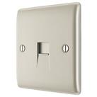 British General Nexus Metal 1-Gang Slave Telephone Socket Pearl Nickel with Colour-Matched Inserts (