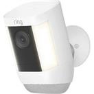 Ring Cam Pro Battery-Powered White Wireless 1080p Outdoor Smart Camera with Spotlight with PIR Sensor (286HE)