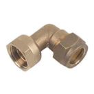 Flomasta Brass Compression Angled Tap Connector 15mm x 1/2" (28793)
