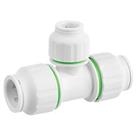 Flomasta Twistloc Plastic Push-Fit Reducing Tee 22mm x 22mm x 15mm 2 Pack (287HY)