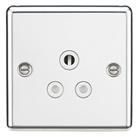 Knightsbridge 5A 1-Gang Unswitched Socket Polished Chrome with White Inserts (288VF)