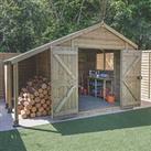 Forest Timberdale 11' 6" x 10' (Nominal) Reverse Apex Tongue & Groove Timber Shed with Stor