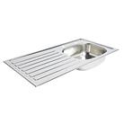 1 Bowl Stainless Steel Kitchen Sink & LH Drainer 940mm x 490mm (3151K)