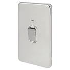 Schneider Electric Lisse Deco 50A 2-Gang DP Cooker Switch Polished Chrome with LED with White Insert