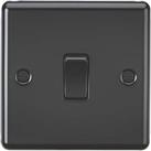Knightsbridge 20A 1-Gang DP Control Switch Matt Black with Black Inserts (316PX)