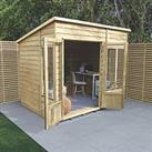 Forest Oakley 8' x 6' (Nominal) Pent Timber Summerhouse with Base (317TF)