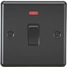 Knightsbridge 20A 1-Gang DP Control Switch Matt Black with Neon with Black Inserts (321PX)