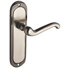 Smith & Locke Sandsend Fire Rated Latch Long Lever Door Handles Pair Polished / Satin Nickel (32