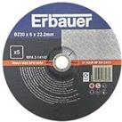 Erbauer Metal Grinding Discs 9" (230mm) x 6mm x 22.2mm 5 Pack (324PH)