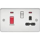 Knightsbridge 45A 2-Gang DP Cooker Switch & 13A DP Switched Socket Polished Chrome with LED with