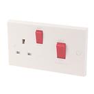 45A 2-Gang DP Cooker Switch & 13A DP Switched Socket White (3285D)