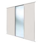 Spacepro Classic 3-Door Sliding Wardrobe Door Kit Cashmere Frame Cashmere / Mirror Panel 1760mm x 22