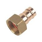 Flomasta Brass Solder Ring Straight Tap Connectors 15mm x 3/4" 2 Pack (34197)