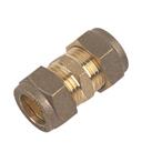 Flomasta Brass Compression Equal Couplers 15mm 10 Pack (35477)