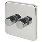 Schneider Electric Lisse Deco 2-Gang 2-Way Dimmer Switch Polished Chrome (359FF)