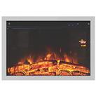 Focal Point Medford Chrome Remote Control Inset Electric Wall Fire 610mm x 205mm x 460mm (366PH)