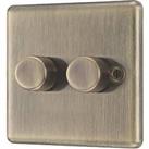 LAP 2-Gang 2-Way LED Dimmer Switch Antique Brass with Colour-Matched Inserts (372PN)