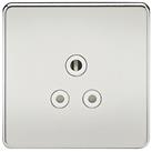Knightsbridge 5A 1-Gang Unswitched Socket Polished Chrome with White Inserts (378TX)