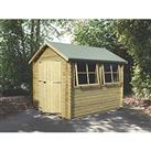 Shire Solway 2 10' x 10' (Nominal) Apex Timber Log Cabin with Assembly (38953)
