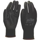 Site PU Palm Dip Gloves Black Medium (391FR)