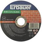 Erbauer Metal Cutting Discs 5" (125mm) x 1mm x 22.2mm 5 Pack (397PH)