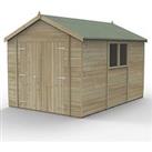Forest Timberdale 8' 6" x 12' (Nominal) Apex Tongue & Groove Timber Shed with Base & As