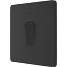 British General Evolve 20A 1-Gang DP Control Switch Matt Black with LED with Black Inserts (407PY)
