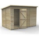 Forest 4Life 6' x 9' 6" (Nominal) Pent Overlap Timber Shed with Base (412FL)