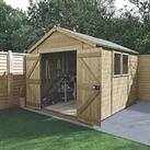 Forest Timberdale 8' 6" x 10' (Nominal) Apex Tongue & Groove Timber Shed with Base & As