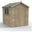 Forest Timberdale 6' 6" x 8' (Nominal) Apex Tongue & Groove Timber Shed with Base & Ass