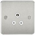 Knightsbridge 5A 1-Gang Unswitched Socket Brushed Chrome with White Inserts (422TY)