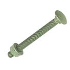 Timco Exterior Carriage Bolts Heat-Treated Steel Organic Green Coating M10 x 160mm 10 Pack (42471)