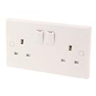 13A 2-Gang SP Switched Plug Socket White (4338D)