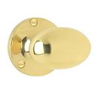 Smith & Locke Oval Mortice Knobs 55mm Pair Polished Brass (4366H)