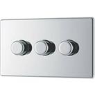 LAP 3-Gang 2-Way LED Dimmer Switch Polished Chrome with Colour-Matched Inserts (439PN)
