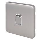 Schneider Electric Lisse Deco 10AX 1-Gang Intermediate Switch Brushed Stainless Steel with White Ins
