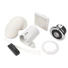 Manrose LEDSLKTC 4 Axial Inline Bathroom Shower Extractor Fan Kit With LED Light with Timer Bright Chrome 240V (45818)