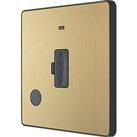 British General Evolve 13A Unswitched Fused Spur with LED Satin Brass with Black Inserts (464PX)