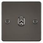 Knightsbridge 10AX 1-Gang Intermediate Switch Gunmetal with Colour-Matched Inserts (466TX)