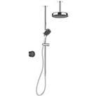 Mira Platinum HP/Combi Ceiling-Fed Black / Chrome Thermostatic Wireless Dual Outlet Digital Mixer Sh