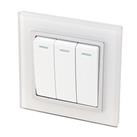 Retrotouch Crystal 10A 3-Gang 2-Way Light Switch White Glass (4732J)