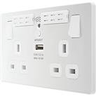 British General Evolve 13A 2-Gang SP Switched Double Socket With WiFi Extender + 2.1A 10.5W 1-Outlet