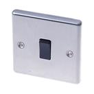 LAP 10AX 1-Gang 2-Way Light Switch Brushed Stainless Steel with Black Inserts (48123)