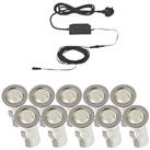 LAP Apollo White 15mm Outdoor LED Deck Light Kit Polished Stainless Steel 2.6W 10 x 2.5lm 10 Pack (4