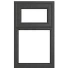 Crystal Top Opening Clear Triple-Glazed Casement Anthracite on White uPVC Window 610mm x 965mm (485J