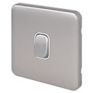 Schneider Electric Lisse Deco 10A 1-Gang 2-Way Retractive Switch Brushed Stainless Steel with White 