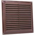 Map Vent Fixed Louvre Vent with Flyscreen Brown 229mm x 229mm (491HY)