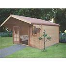 Shire Loxley 2 14' x 14' (Nominal) Apex Timber Log Cabin (50216)