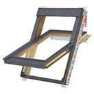 Keylite Manual Centre-Pivot Grey & Pine Timber Roof Window Clear 550mm x 780mm (509KK)