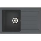 Abode Xcite 1 Bowl Granite Composite Kitchen Sink Black Metallic Reversible 780mm x 500mm (513PK)